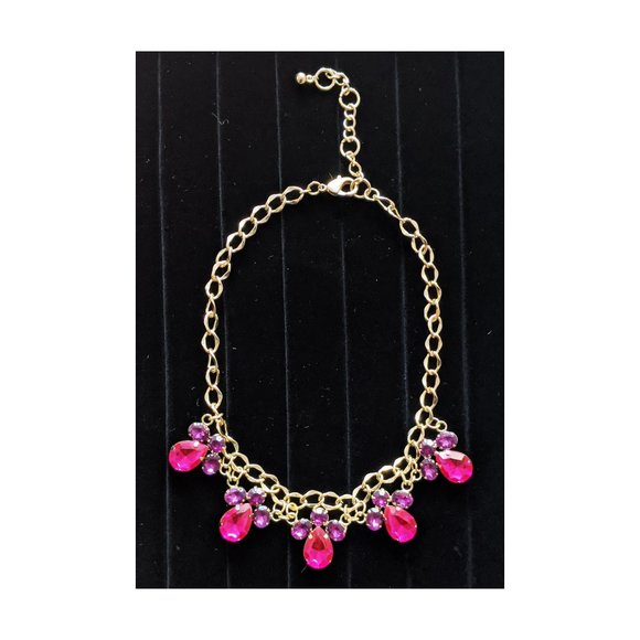 Talbots Pink and Purple stone necklace - Picture 2 of 4